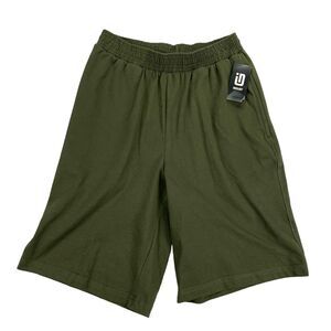 Ideology Mens Regular Fit Jersey Knit Cotton Blend Shorts Olive Green S